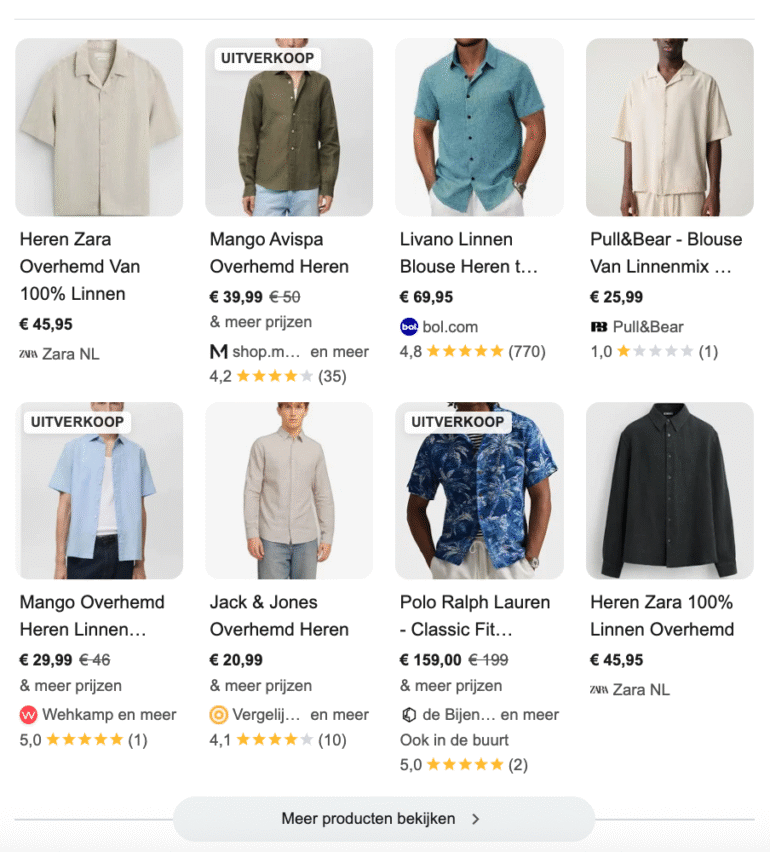 Product listings