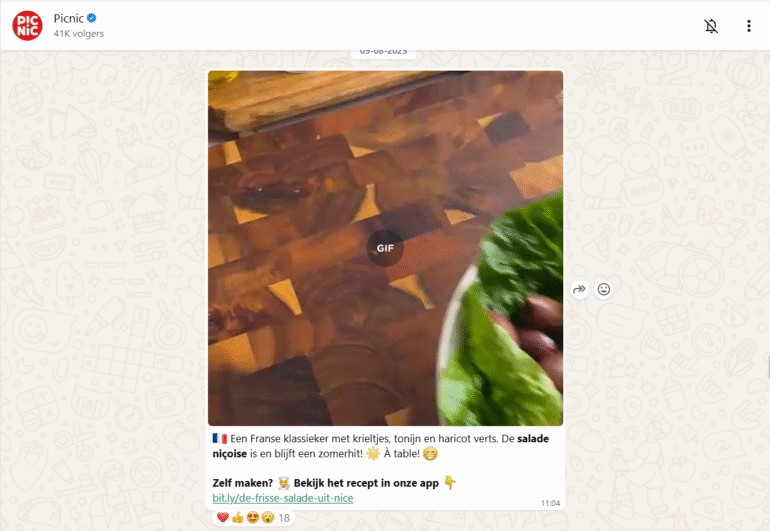 Picnic op Whatsapp