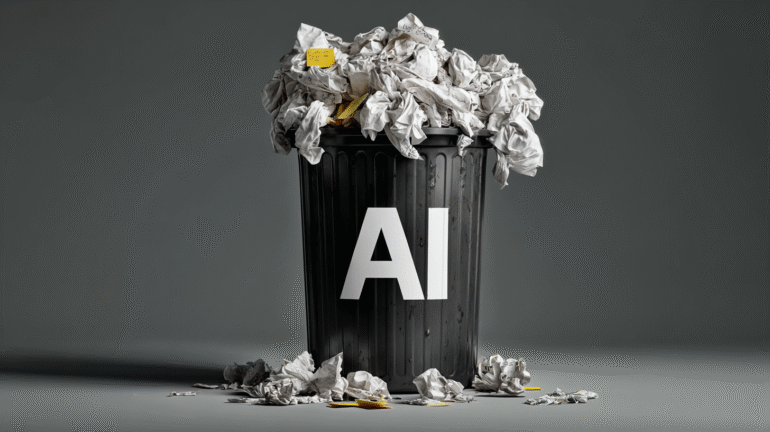 AI in prullenbak, gemaakt met Midjourney