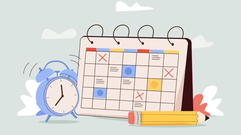 Decoratief beeld van strakke contentkalender voor B2B-contentmarketing