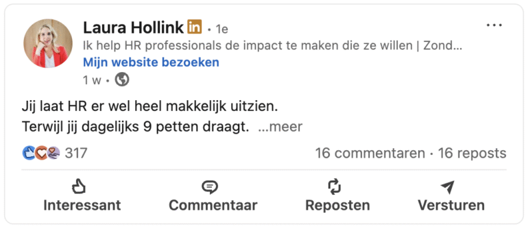 LinkedIn-post Laura Hollink