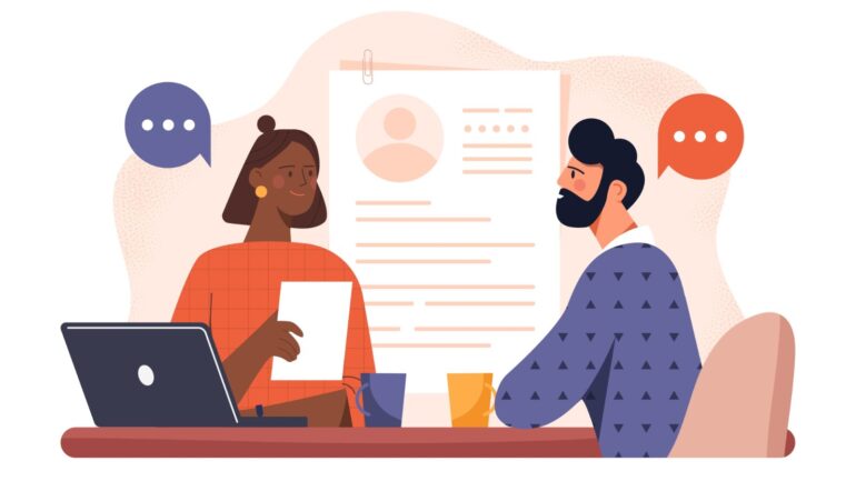 Gesprek tussen HR-professional en medewerker