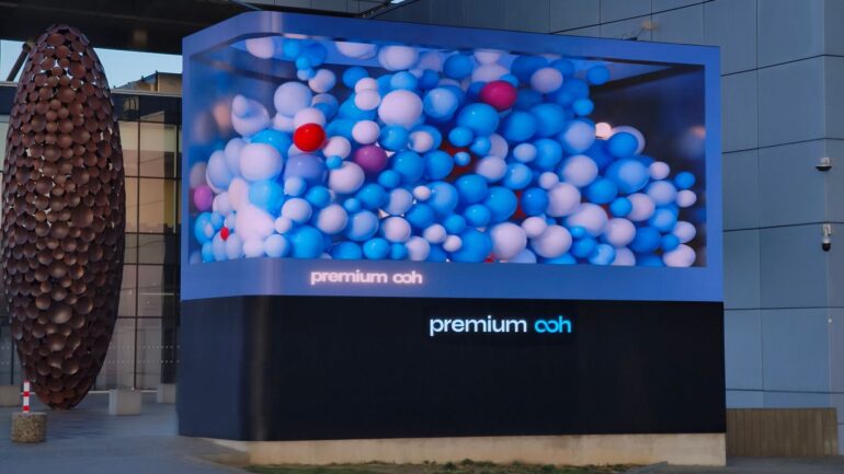 Led-scherm dat reclame toont