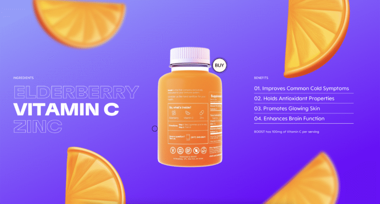 Boost laat typografie zien op de website die meebeweegt met scrollgedrag