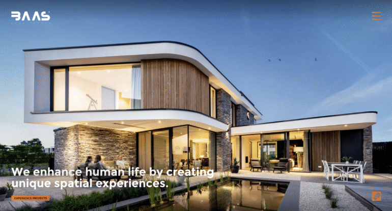 Website van Baas die vervaagt in een virtuele ruimte