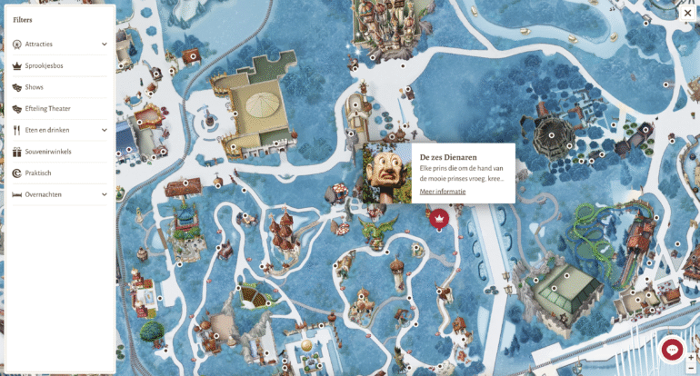 De Efteling map is een visueel overzicht waar veel data in verwerkt zit