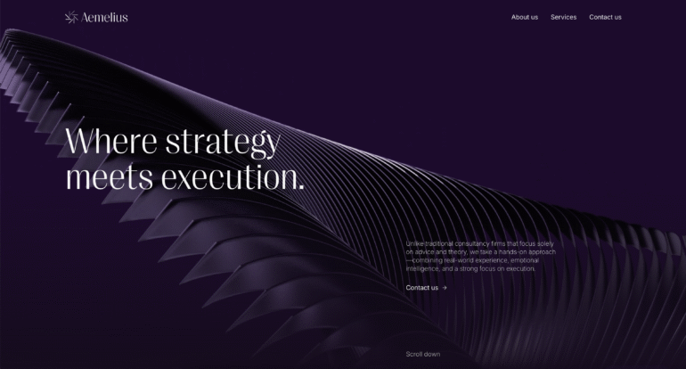 Aemelius gebruikt geen rechte lijnen, maar bewegende beelden