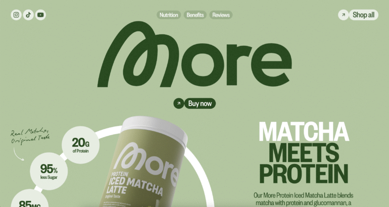 More gebruikt bewegende beelden wanneer de gebruiker iets aanklikt