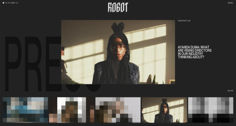 The Robot gebruikt stijlen uit de jaren ’80, ’90 en vroege 2000’s op de website