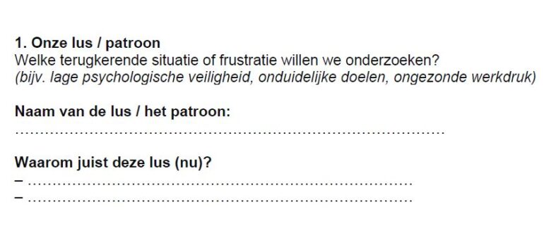 Stap 1 van het canvas; zie je een patroon misschien al de lus?