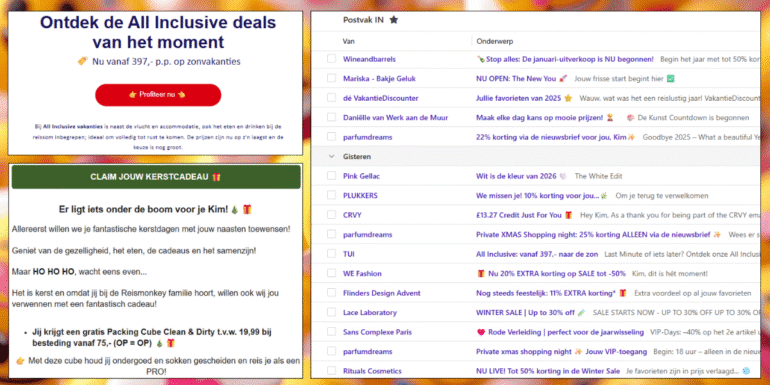 Een weergave van mijn persoonlijke inbox.