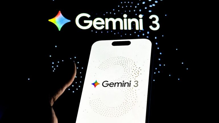 Gemini 3 op beeldscherm en telefoon