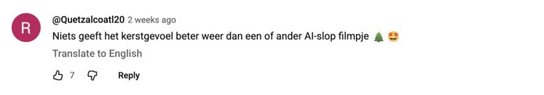 Reactie op AI-gebruik in kerstcommercial