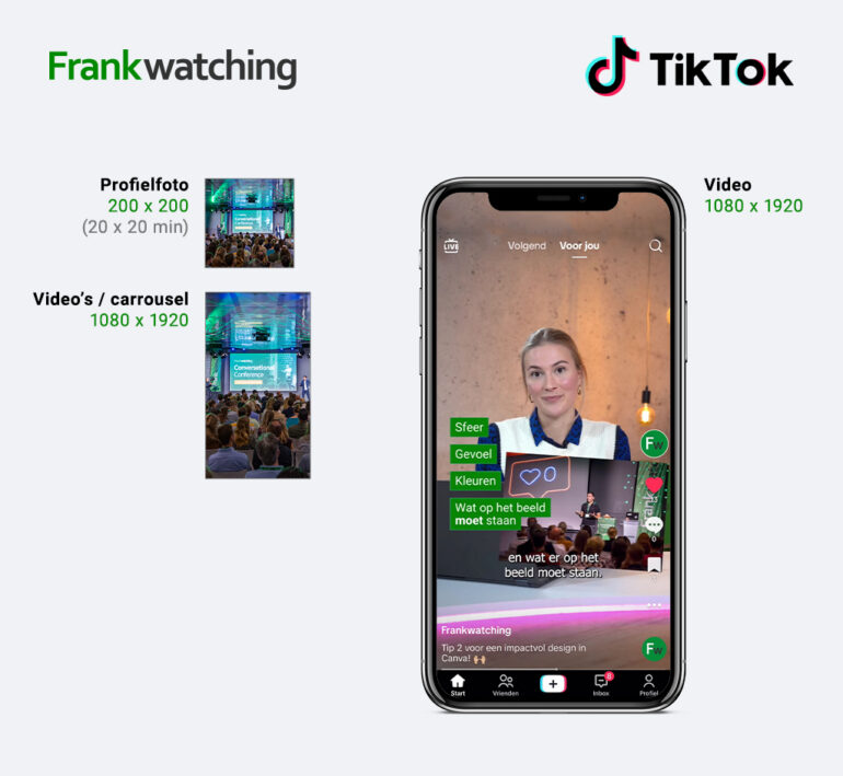 TikTok-afmetingen 2026