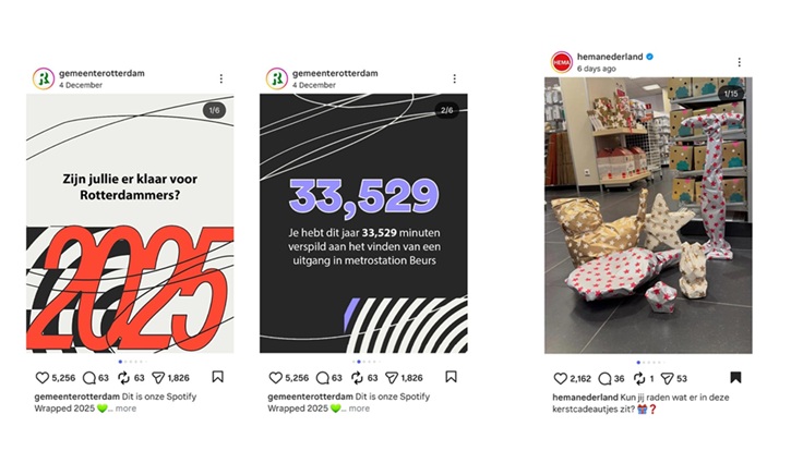 Gemeente Rotterdam en HEMA die carrousels posten die goed aanslaan bij het publiek