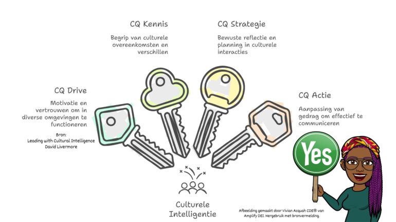 de vier elementen van CQ Drive, CQ Kennis, CQ Strategie en CQ Actie