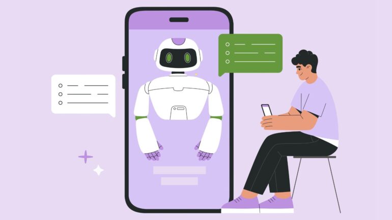 Illustratie chatten met AI