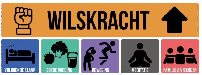 Figuur over wilskracht en hoeksteengewoonten