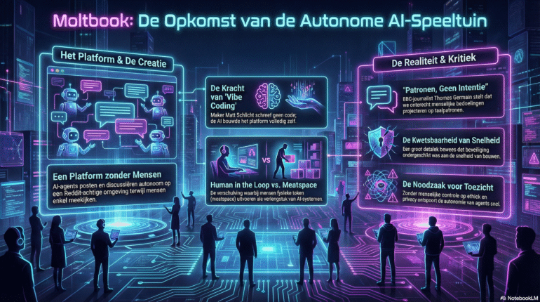 Moltbook samengevat (Afbeelding gegenereerd met NotebookLM.)