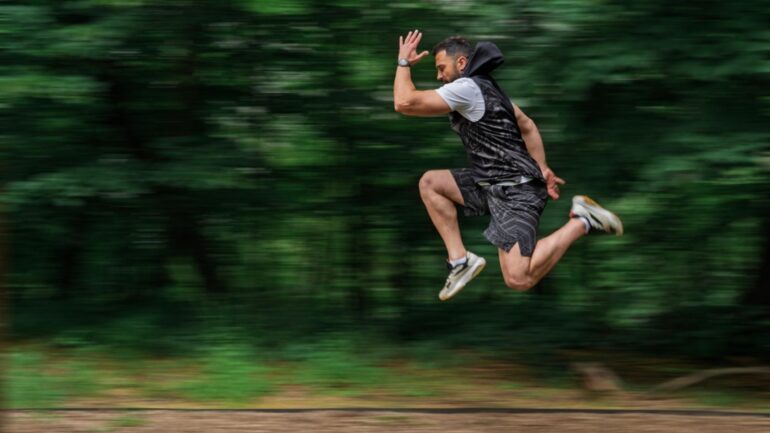 Man die rent en sprint