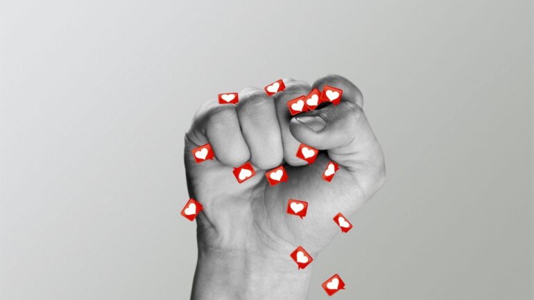 Stagnatie op social media uitgebeeld