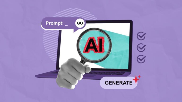 AI logo op computer