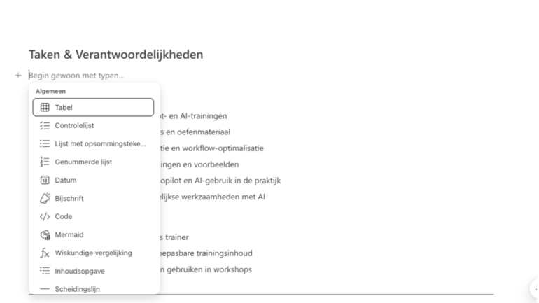 taken en verantwoordelijkheden copilot