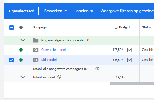 Selecteer het klikken maximaliseren model