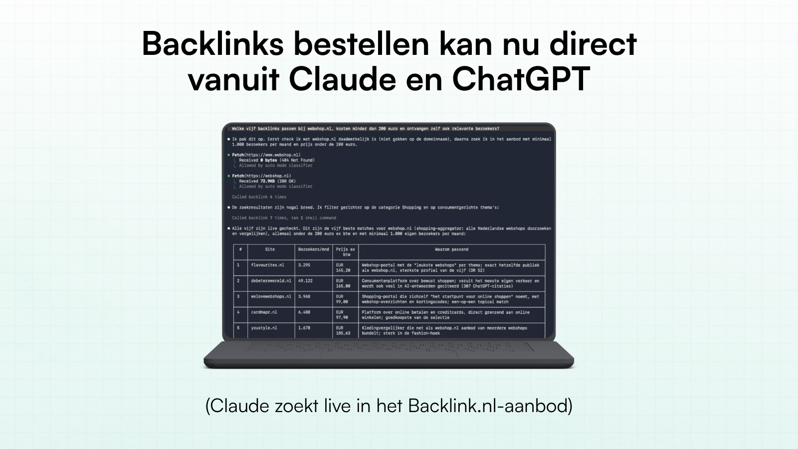 Backlink.nl lanceert als eerste Europese platform een linkbuilding MCP: backlinks bestellen direct vanuit Claude en ChatGPT