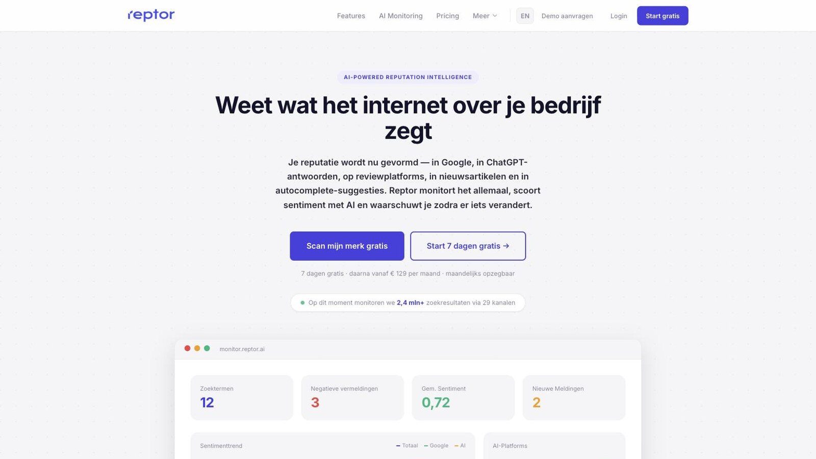 Reptor lanceert omnichannel reputatiemonitoring: van publicatie tot AI-antwoord