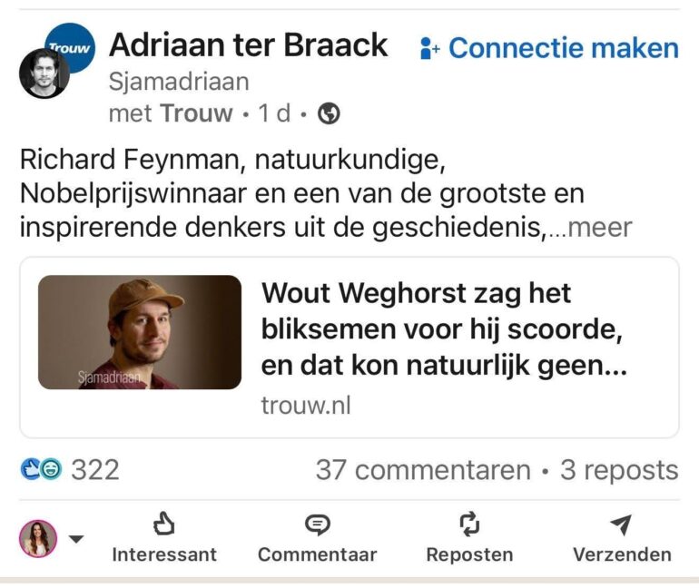 Voorbeeld Collaborative post Trouw & Adrian ter Braack