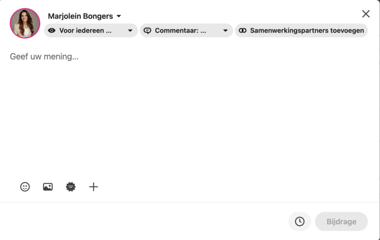 LinkedIn collaborative post starten