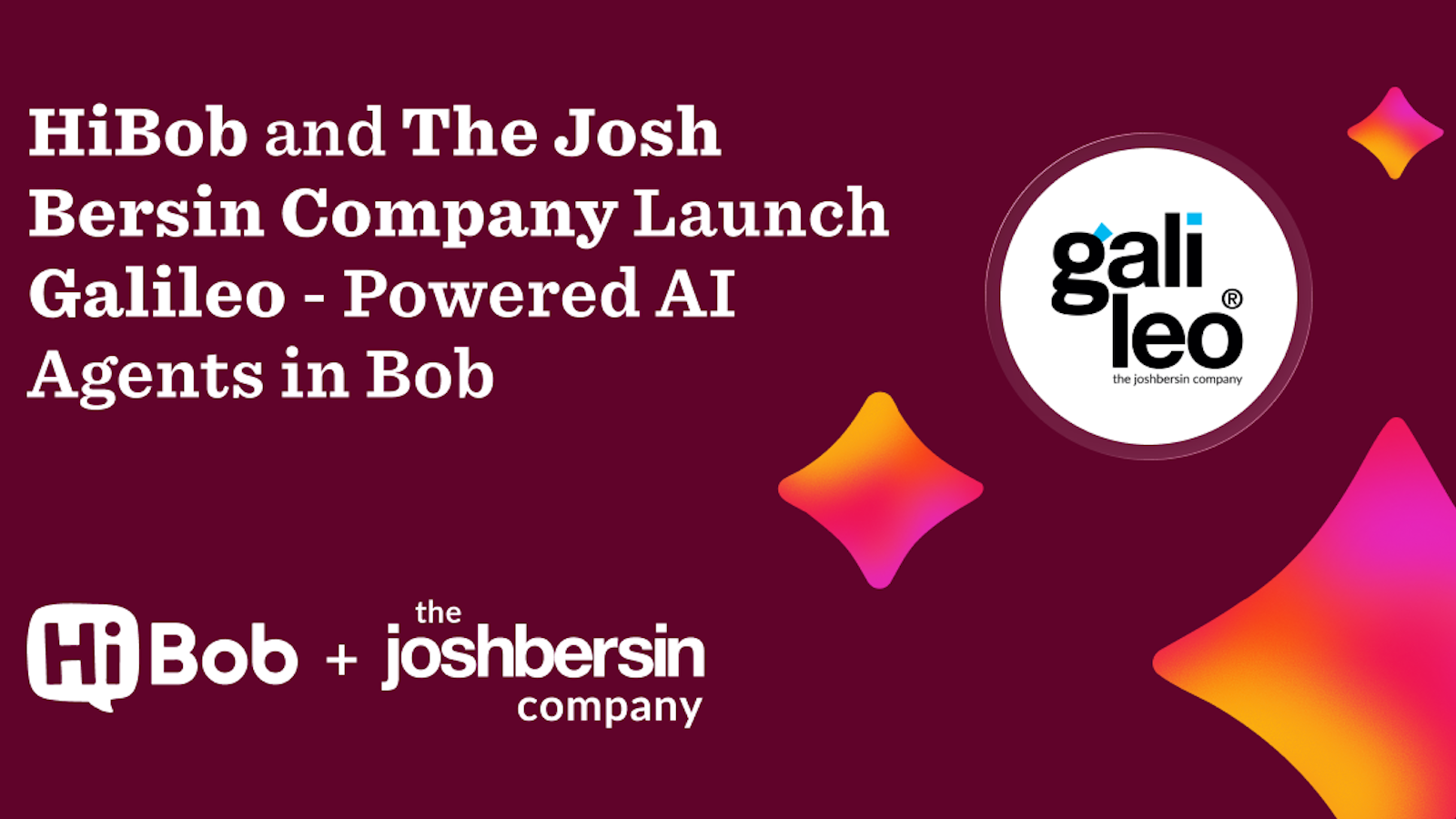 HiBob en The Josh Bersin Company presenteren Galileo Inside Bob AI