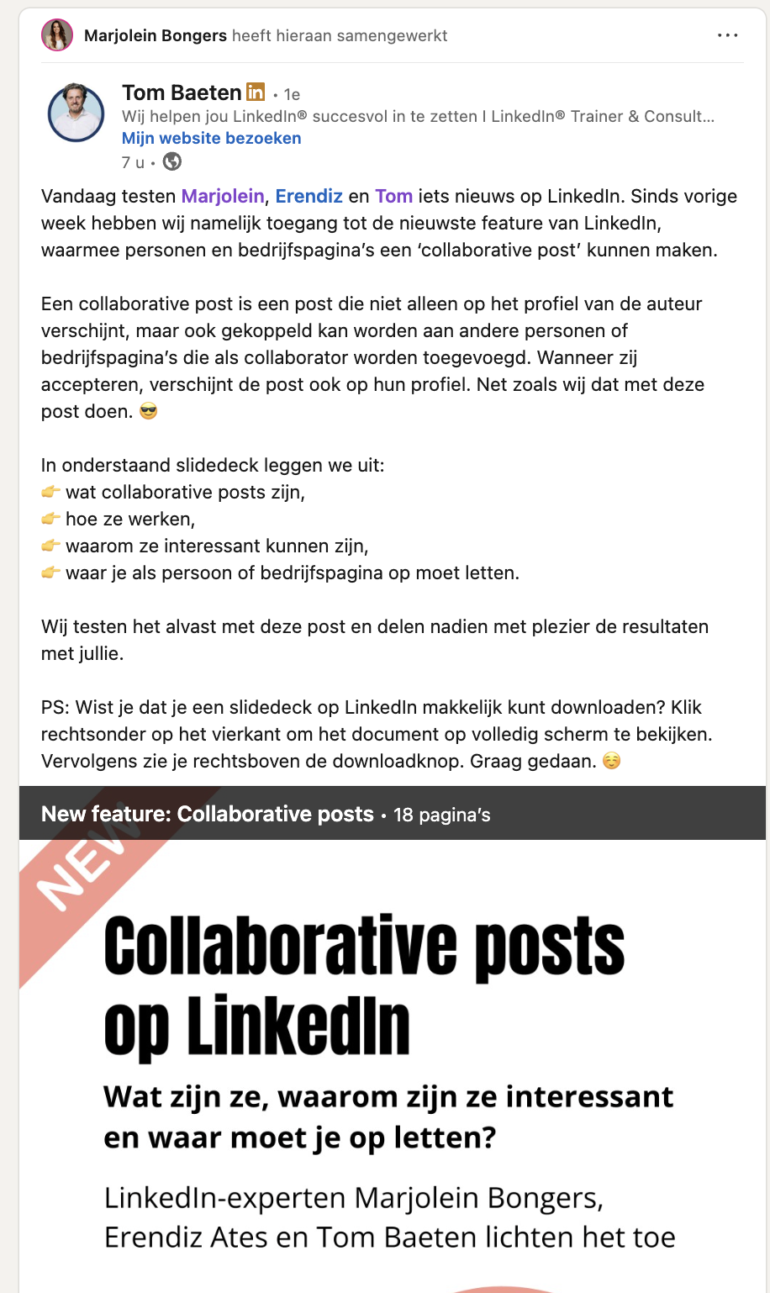 Voorbeeld LinkedIn
