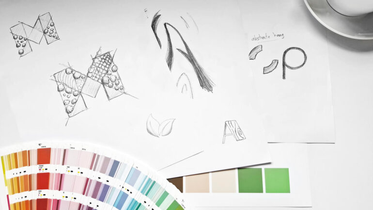 diverse schetsen van logo's