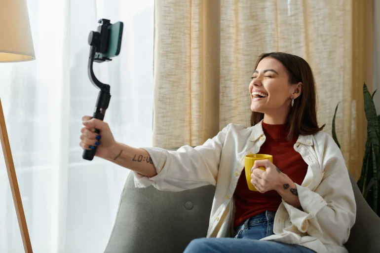 influencer aan het werk