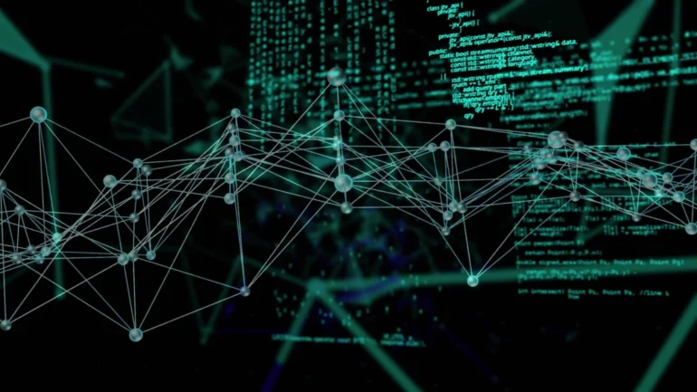 Losse datapunten die samen een netwerk vormen.